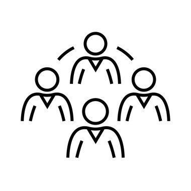 Team leadership line icon, concept sign, outline vector illustration, linear symbol.