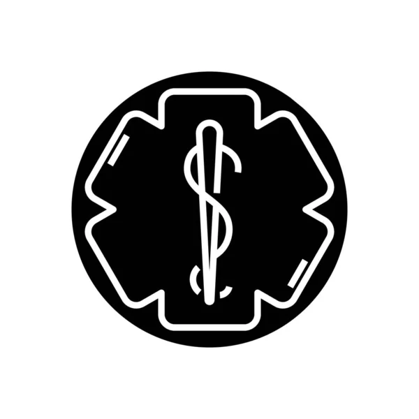 Medicin symbol svart ikon, begrepp illustration, vektor platt symbol, glyf tecken. — Stock vektor