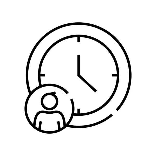 Icono de línea de gestor de tiempo, signo de concepto, ilustración de vectores de esquema, símbolo lineal . — Vector de stock