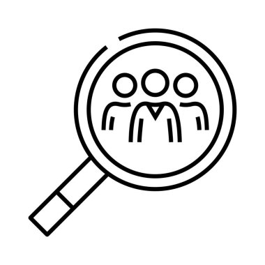 Team members search line icon, concept sign, outline vector illustration, linear symbol.