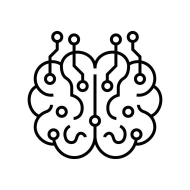 Synthetic intellegency line icon, concept sign, outline vector illustration, linear symbol.
