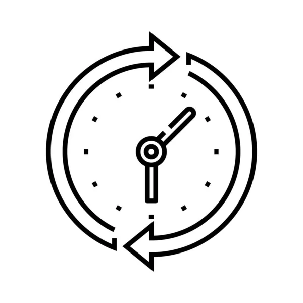 Time cycle line icon, concept sign, outline vector illustration, linear symbol. — 스톡 벡터