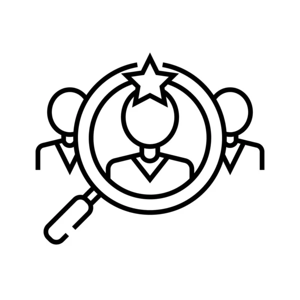 Icono de línea líder del equipo, signo de concepto, ilustración de vectores de esquema, símbolo lineal . — Vector de stock