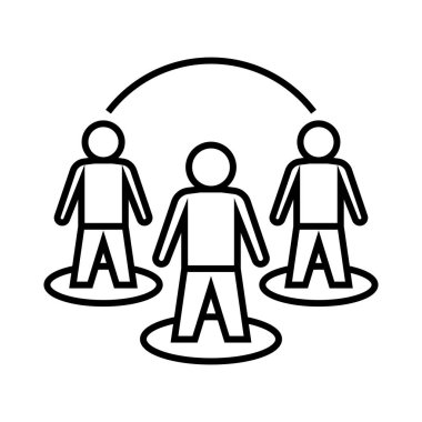 Team employees line icon, concept sign, outline vector illustration, linear symbol.