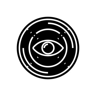 Open mind black icon, concept illustration, vector flat symbol, glyph sign.