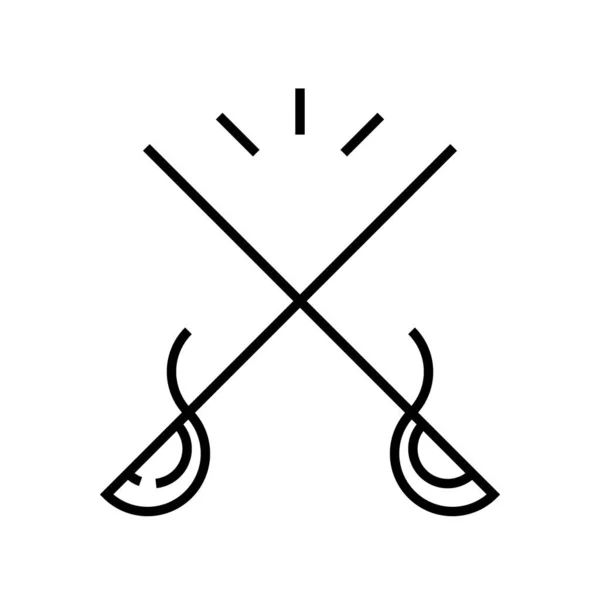 Fencing line icon, concept sign, outline vector illustration, linear symbol. — Stockový vektor