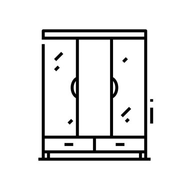 Wardrobe line icon, concept sign, outline vector illustration, linear symbol.