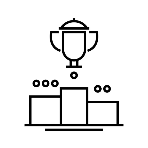 Winner cup line icon, concept sign, outline vector illustration, linear symbol. — Stok Vektör