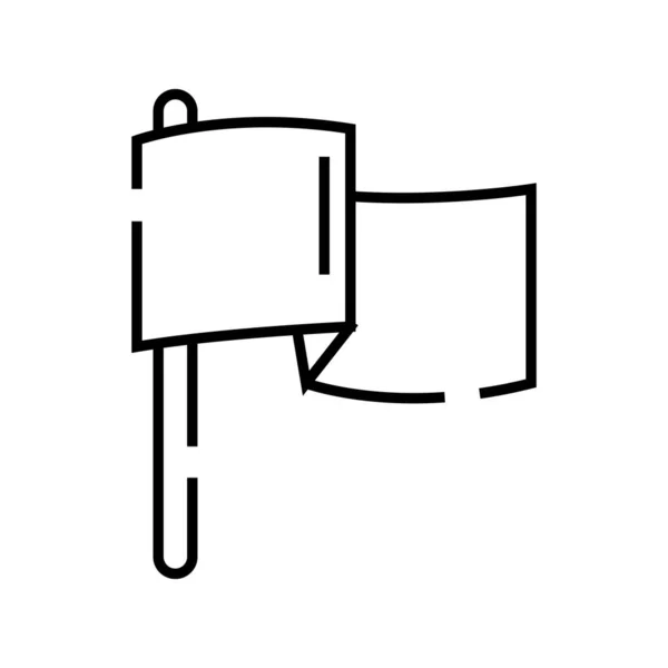 Victory flag line icon, concept sign, outline vector illustration, linear symbol. — Stok Vektör