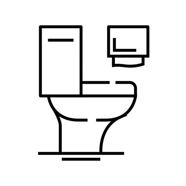 Toilet line icon, concept sign, outline vector illustration, linear symbol. — Stockový vektor