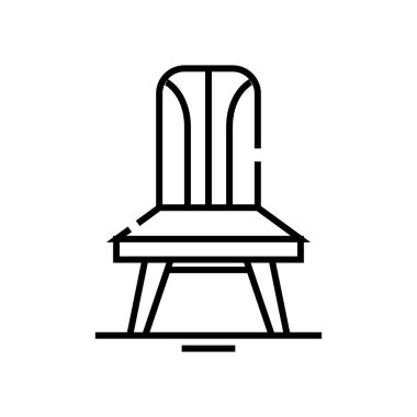 Wooden chair line icon, concept sign, outline vector illustration, linear symbol.