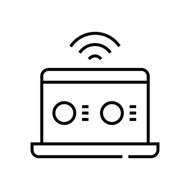Wireless settings line icon, concept sign, outline vector illustration, linear symbol.