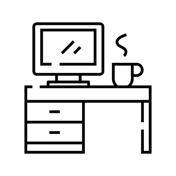 Workstation line icon, concept sign, outline vector illustration, linear symbol. — 스톡 벡터