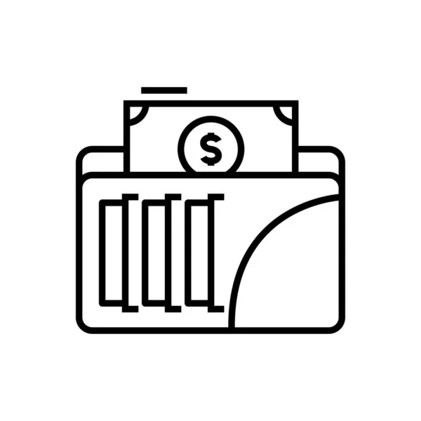 Touris purse line icon, concept sign, outline vector illustration, linear symbol. — ストックベクタ