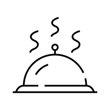Tray of dish line icon, concept sign, outline vector illustration, linear symbol.