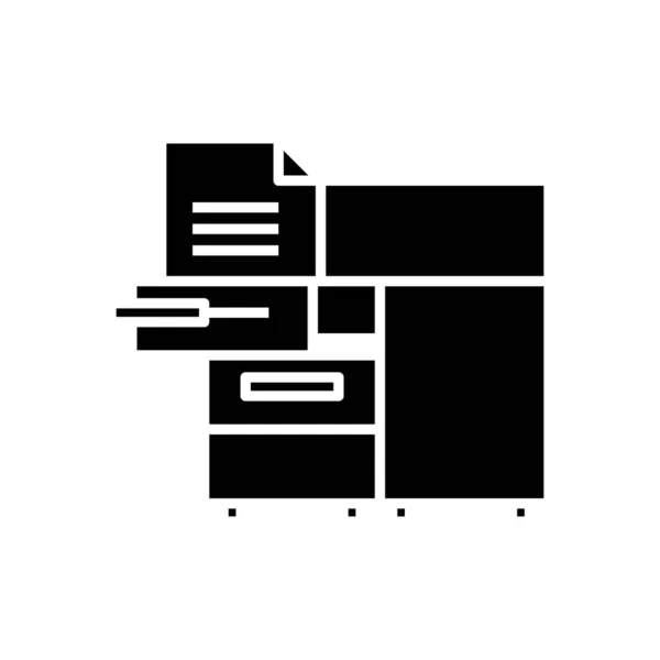 Imprimante de bureau icône noire, illustration de concept, symbole plat vectoriel, signe glyphe . — Image vectorielle