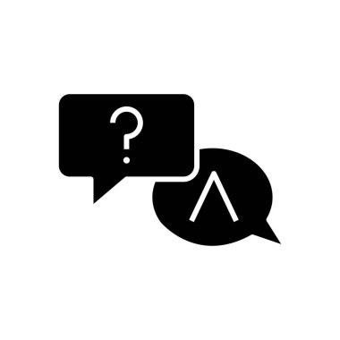 Questions and answers black icon, concept illustration, vector flat symbol, glyph sign.