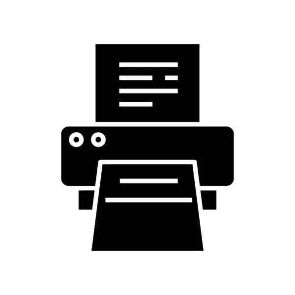 Printer black icon, concept illustration, vector flat symbol, glyph sign. — 图库矢量图片