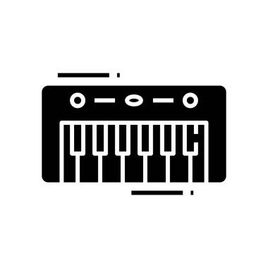 Müzikal klavye simgesi, konsept illüstrasyon, vektör düz sembol, kabartma işareti.