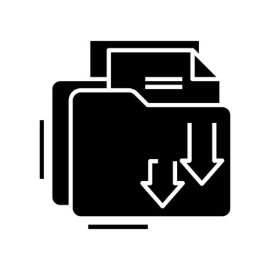 Yeni dosyalar siyah simge, konsept illüstrasyon, vektör düz sembol, kabartma işareti.