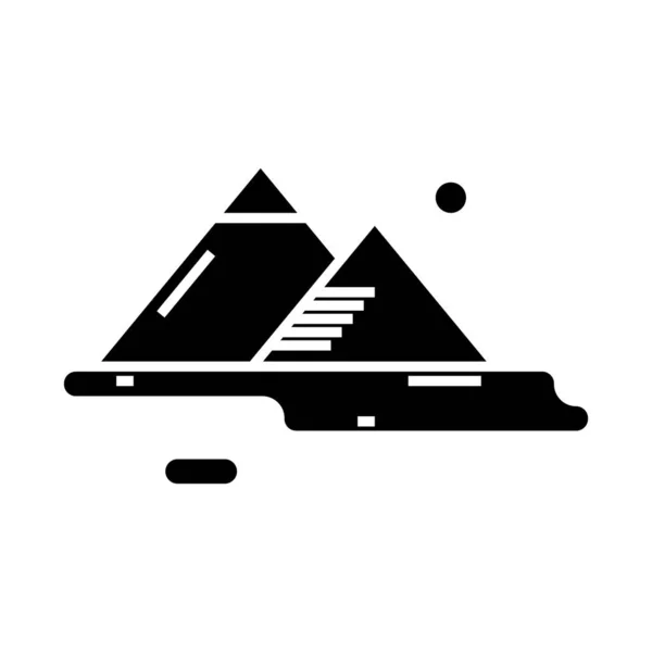 Vue montagne icône noire, illustration de concept, symbole plat vectoriel, signe de glyphe . — Image vectorielle