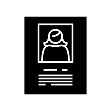 Profil siyah simgesi, konsept illüstrasyon, vektör düz sembol, kabartma işareti.