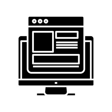 Planlayıcı siyah simgesi, konsept illüstrasyon, vektör düz sembol, kabartma işareti.