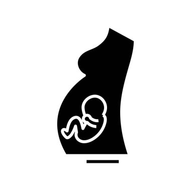 Hamilelik simgesi, konsept illüstrasyon, vektör düz sembol, kabartma işareti.