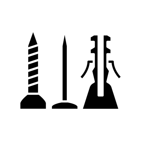 Nail set black icon, concept illustration, vector flat symbol, glyph sign. — Stock Vector