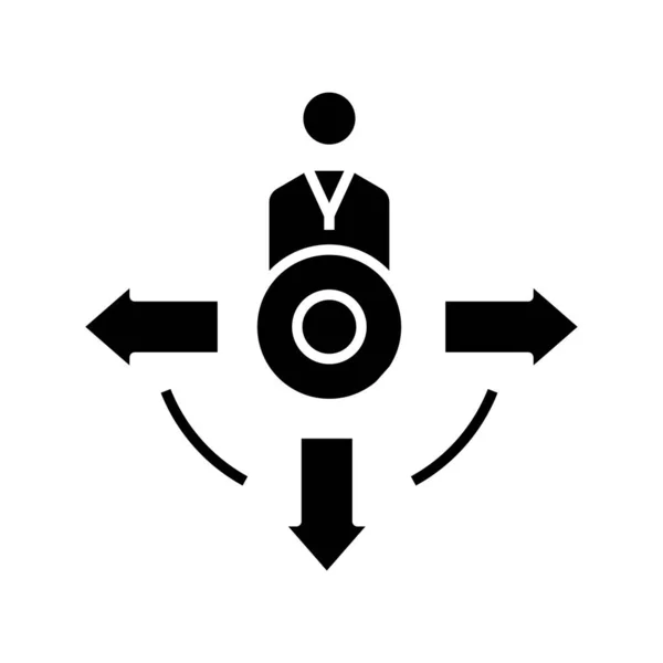 Víceúčelová pozice černá ikona, koncept ilustrace, vektorový plochý symbol, znak glyf. — Stockový vektor