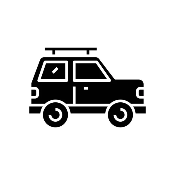 Off roader icono negro, concepto de ilustración, vector de símbolo plano, signo de glifo . — Archivo Imágenes Vectoriales