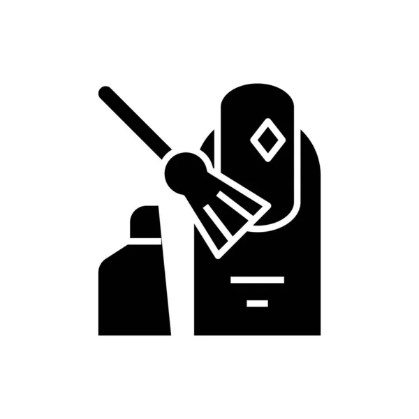 Unhas decoração ícone preto, ilustração conceito, símbolo plano vetorial, sinal de glifo . — Vetor de Stock
