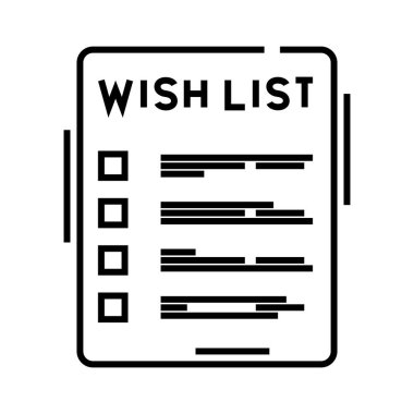 Wish list line icon, concept sign, outline vector illustration, linear symbol.