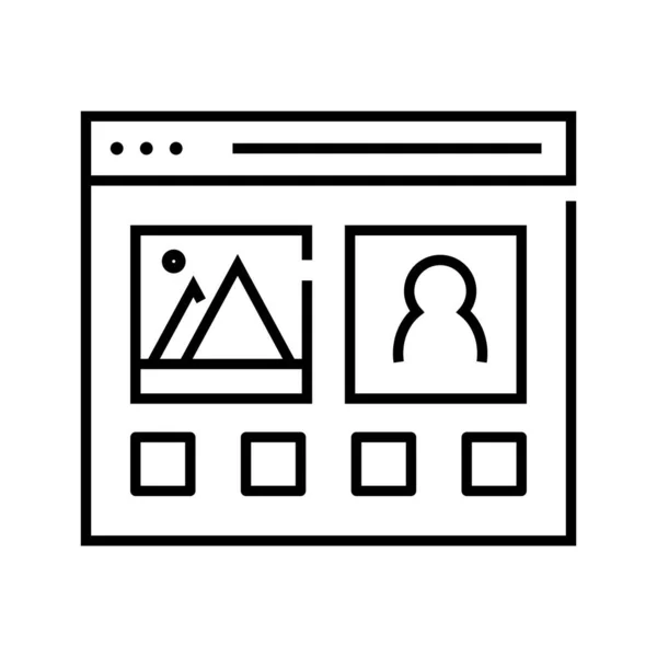 Web pages line icon, concept sign, outline vector illustration, linear symbol. — Stok Vektör