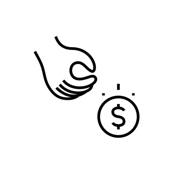 Sin icono de línea de dinero, signo de concepto, ilustración de vector de contorno, símbolo lineal . — Vector de stock