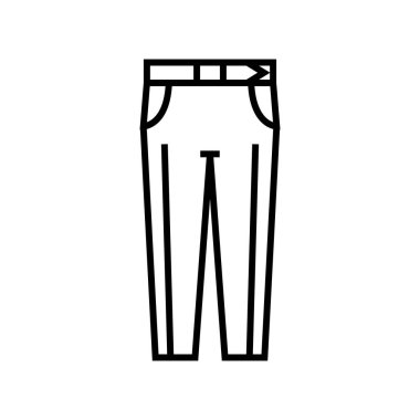 Pantolon çizgisi simgesi, kavram işareti, taslak vektör çizimi, doğrusal sembol.