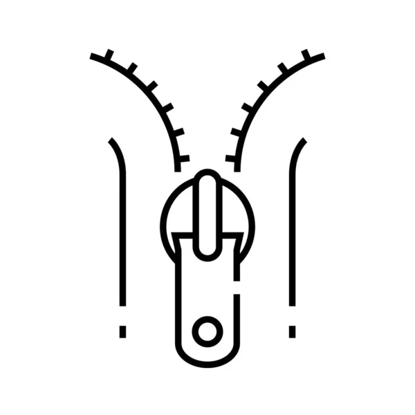 Icono de línea de cremallera, signo de concepto, ilustración de vectores de contorno, símbolo lineal . — Vector de stock