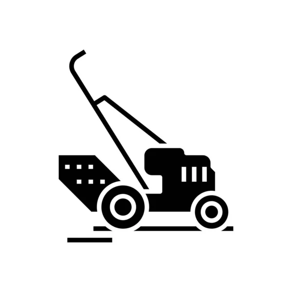 Mower black icon, concept illustration, vector flat symbol, glyph sign. — 图库矢量图片