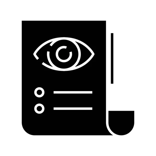 Observation rapport svart ikon, begrepp illustration, vektor platt symbol, glyf tecken. — Stock vektor