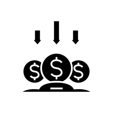 Kar siyah simgeyi, konsept illüstrasyonunu, vektör düz sembolünü, kabartma işaretini azaltır.