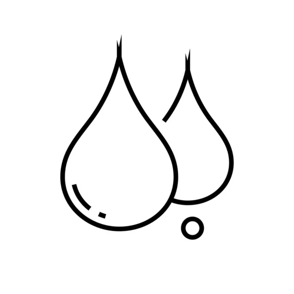 Waterdruppels lijn pictogram, concept teken, omtrek vector illustratie, lineair symbool. — Stockvector