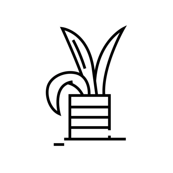 Icône de ligne de jeune plante, signe de concept, illustration vectorielle de contour, symbole linéaire . — Image vectorielle