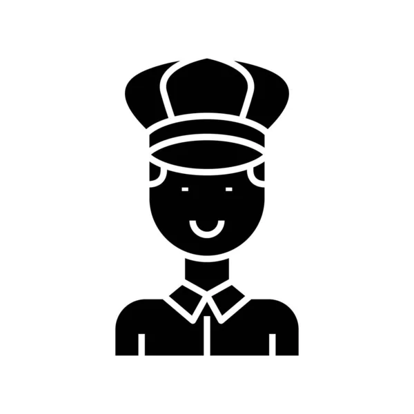 Professzionális vezető fekete ikon, koncepció illusztráció, vektor lapos szimbólum, glyph jel. — Stock Vector