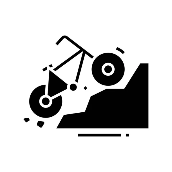 摩托车黑色图标，概念图，矢量平面符号，字形符号. — 图库矢量图片