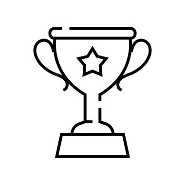 Winner cup line icon, concept sign, outline vector illustration, linear symbol.
