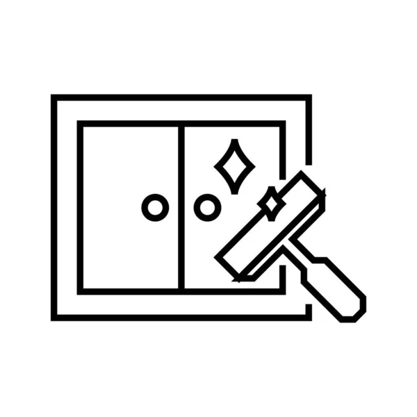 Icône de ligne de nettoyage de fenêtre, signe conceptuel, illustration vectorielle de contour, symbole linéaire . — Image vectorielle
