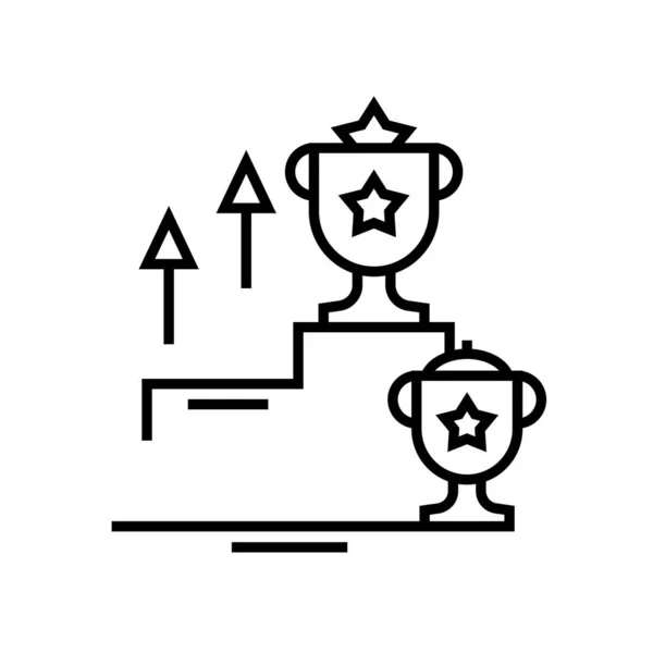 Icono de línea de dos tazas, signo de concepto, ilustración de vectores de contorno, símbolo lineal . — Archivo Imágenes Vectoriales