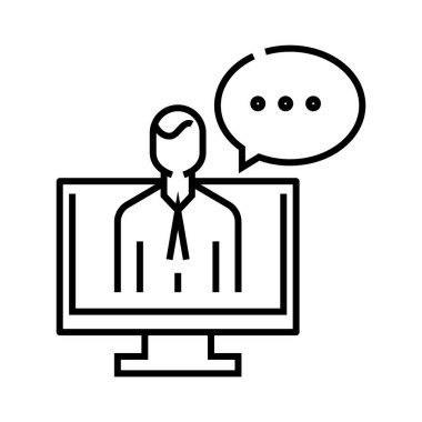 Web ileti çizgisi simgesi, kavram işareti, özet vektör çizimi, doğrusal sembol.