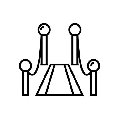 Başarı çizgisi simgesi, konsept işareti, taslak vektör çizimi, doğrusal sembol.
