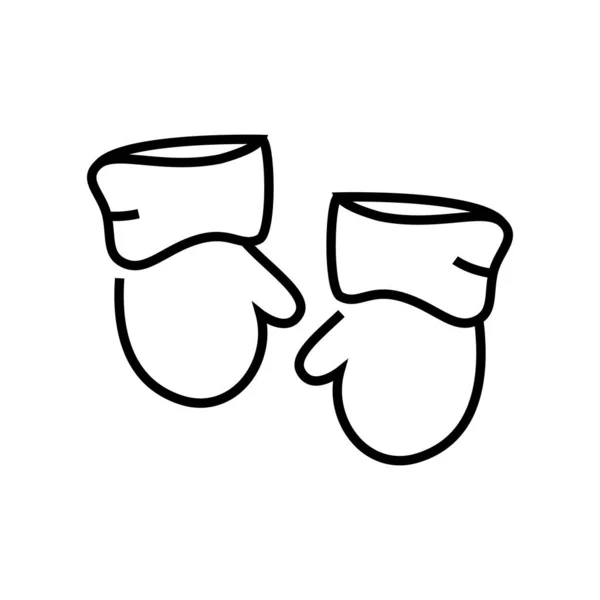 Gants d'hiver icône de ligne, signe conceptuel, illustration vectorielle de contour, symbole linéaire . — Image vectorielle